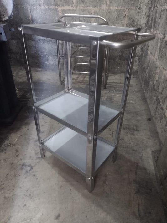 Mesa de Serviço Inox 3 Prateleiras40 cm x 28.5 cm x 82 cm